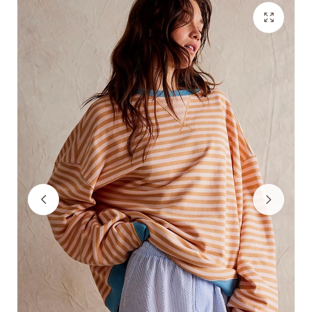 FREE PEOPLE CLASSIC STRIPED CREW - LATTE COMBO